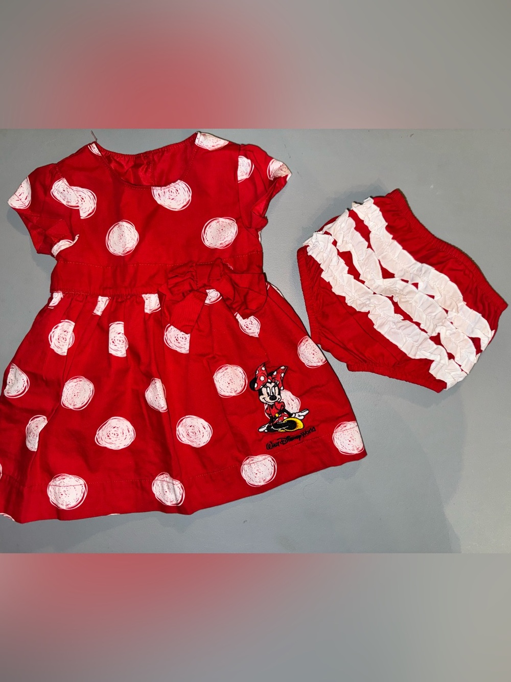 Disney Parks Minnie Mouse Red Polka Dot Dress & Bloomer Set